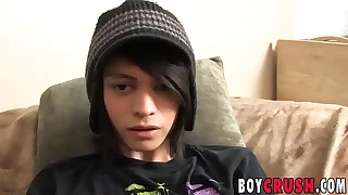 Gorgeous twink tugging and cumming convenient sex interview
